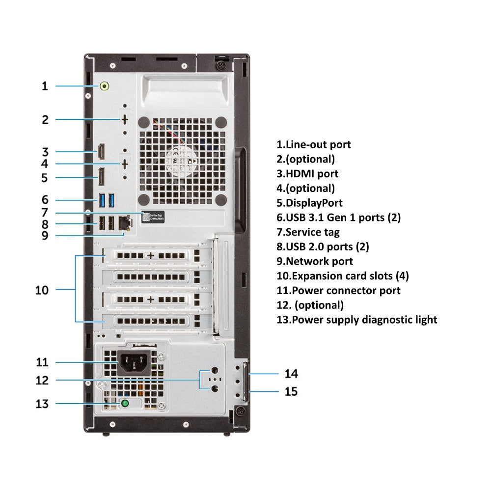 Dell OptiPlex 3070 Mini Tower PC Intel Core i5-9500 16GB RAM 512GB SSD Wi-Fi Windows 11 Pro Refurbished