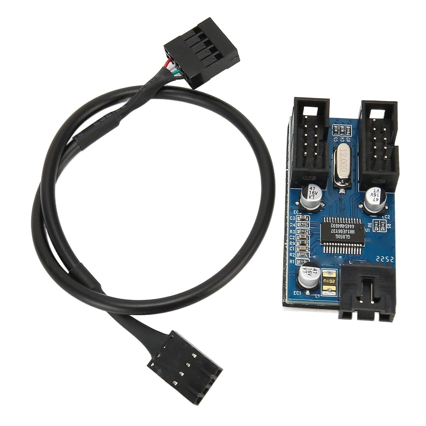 USB 9 pin Header Splitter 1 to 2 with circuit board