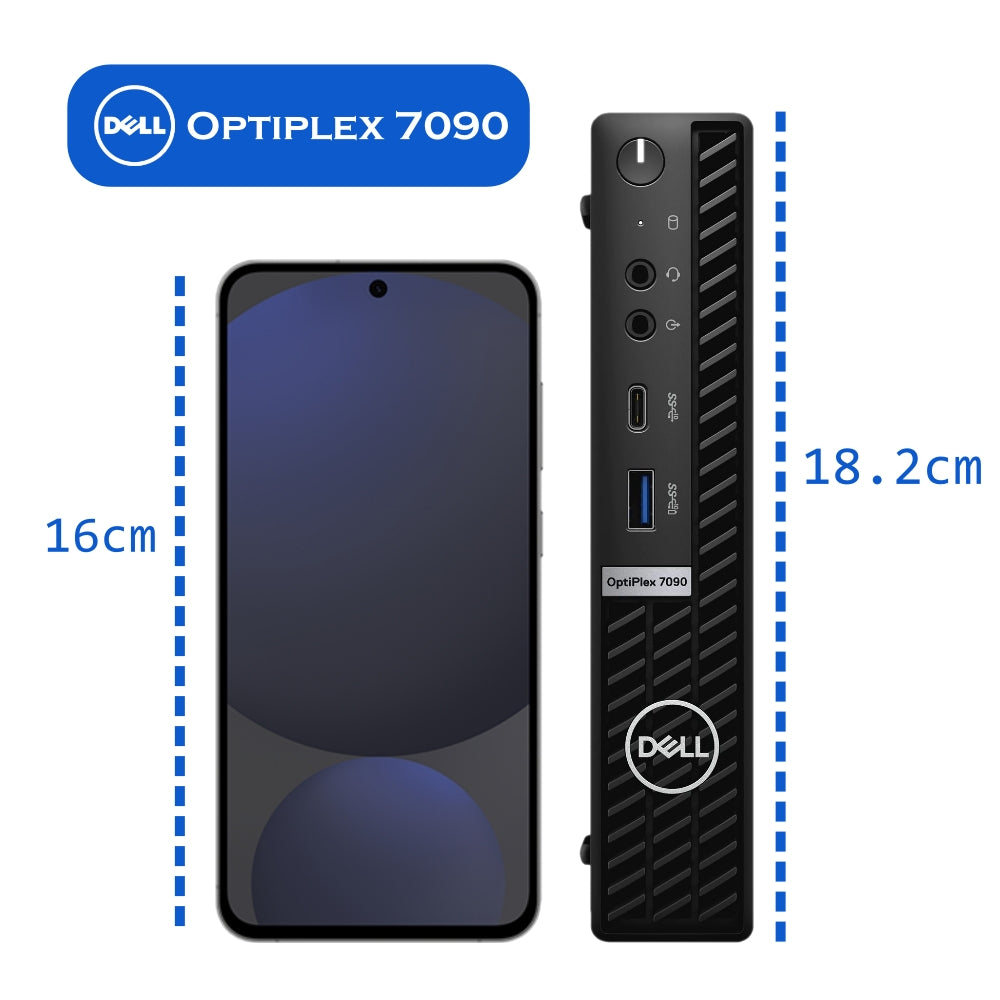 Dell OptiPlex 7090 Micro, Business Desktop, Intel Core i5-10500T or i7-10700T, 16GB RAM, 512GB SSD, Wi-Fi 6, Windows 11 Pro - Refurbished