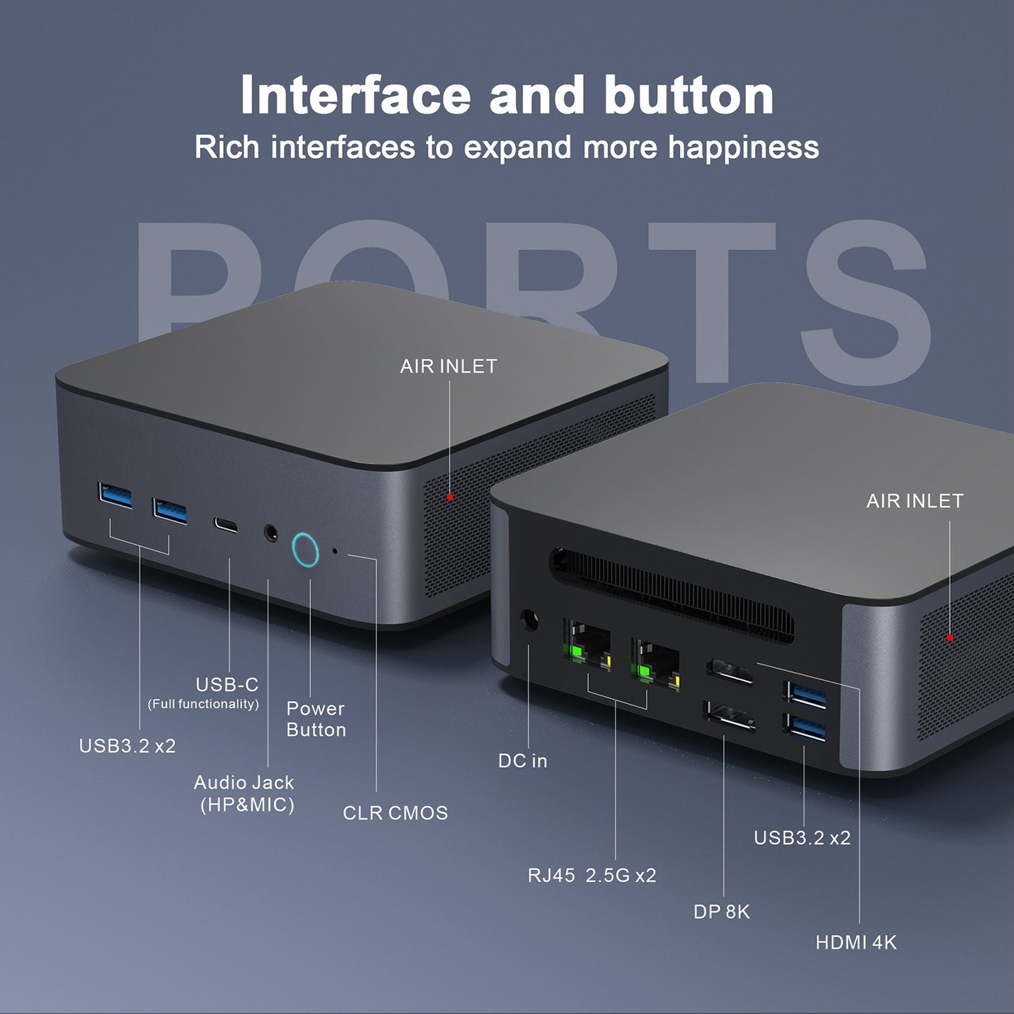 Samco GT01-790 Mini PC Intel Core i7-11390H 32GB RAM 1TB SSD Windows 11 Pro