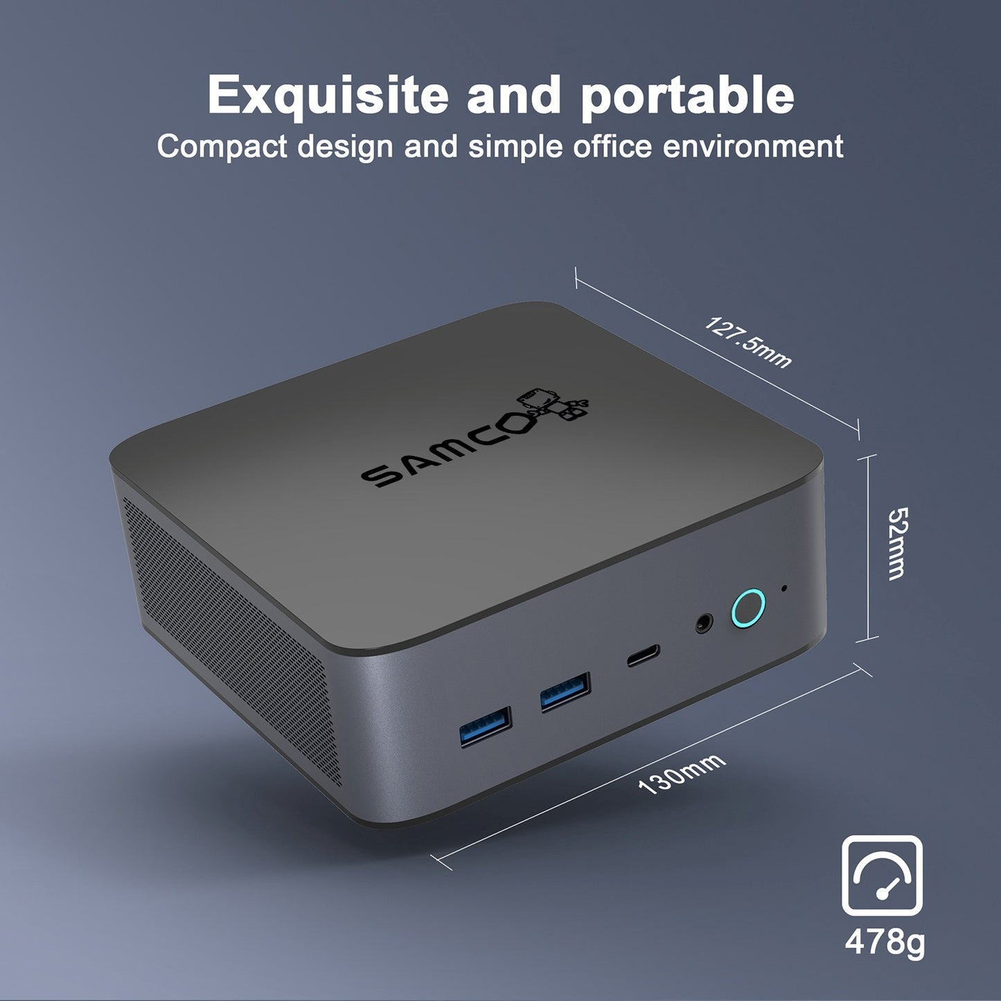 Samco GT01-790 Mini PC Intel Core i7-11390H 32GB RAM 1TB SSD Windows 11 Pro