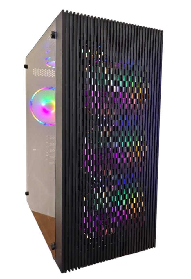 LC-32H Mid Tower Computer Case includes 6x 120mm RGB FAN (SGQ120) - Black and White Available