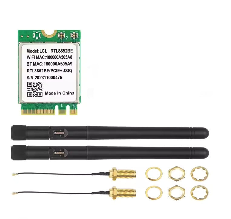 M.2 WIFI 6 + BT 5.2 Dual Band 1800Mbps Card