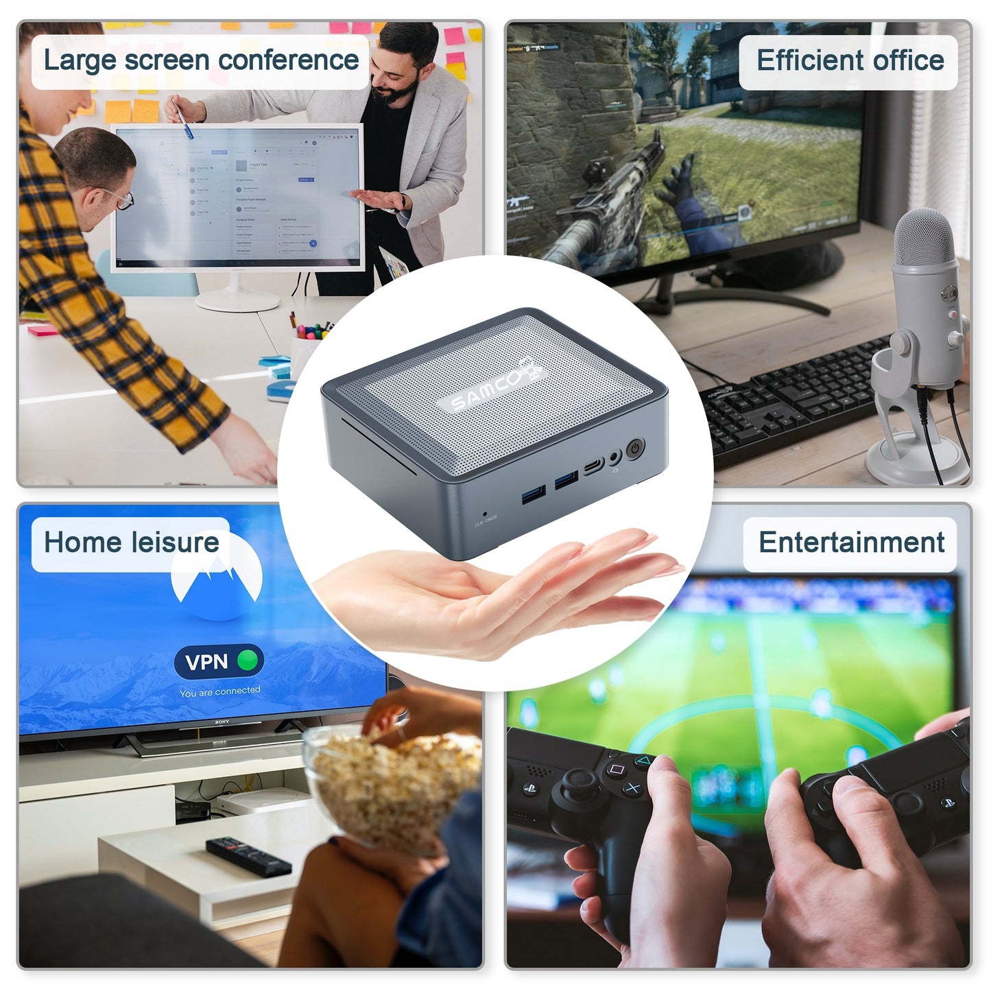Samco GA01-550 Mini PC AMD Ryzen7 5825U 16/32GB RAM 512GB/1TB SSD Wi-Fi 6E Windows 11 Pro