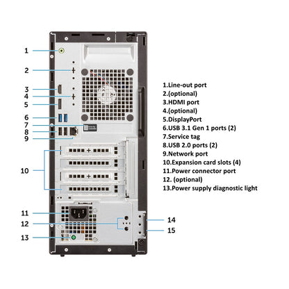 Dell OptiPlex 3070 Mini Tower PC Intel Core i5-9500 16GB RAM 512GB SSD Wi-Fi Windows 11 Pro Refurbished