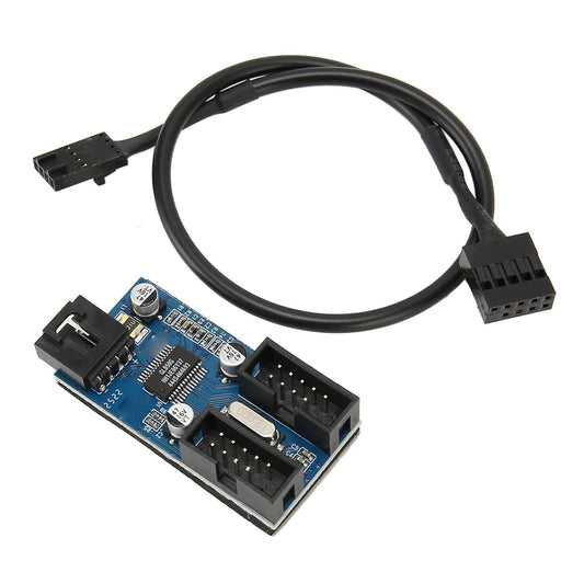 USB 9 pin Header Splitter 1 to 2 with circuit board