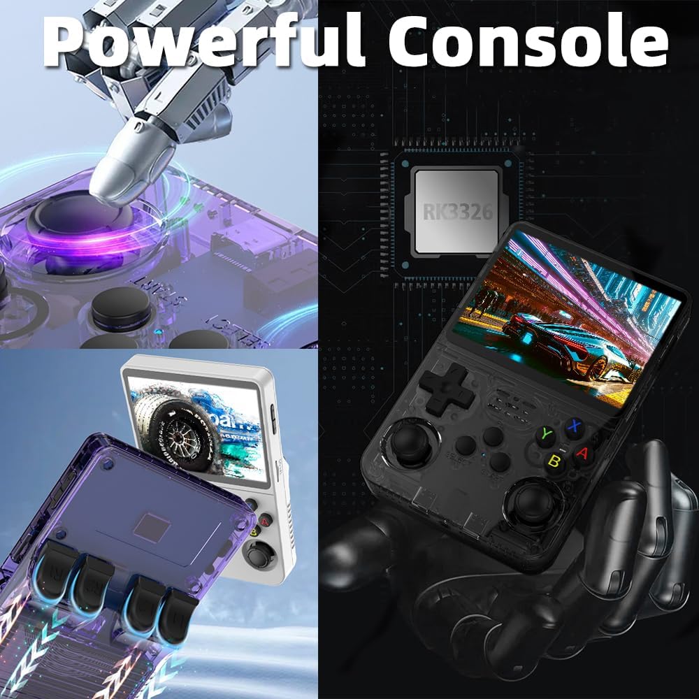 R36S Handheld Game Console 3.5 inch 64GB (Black/White)