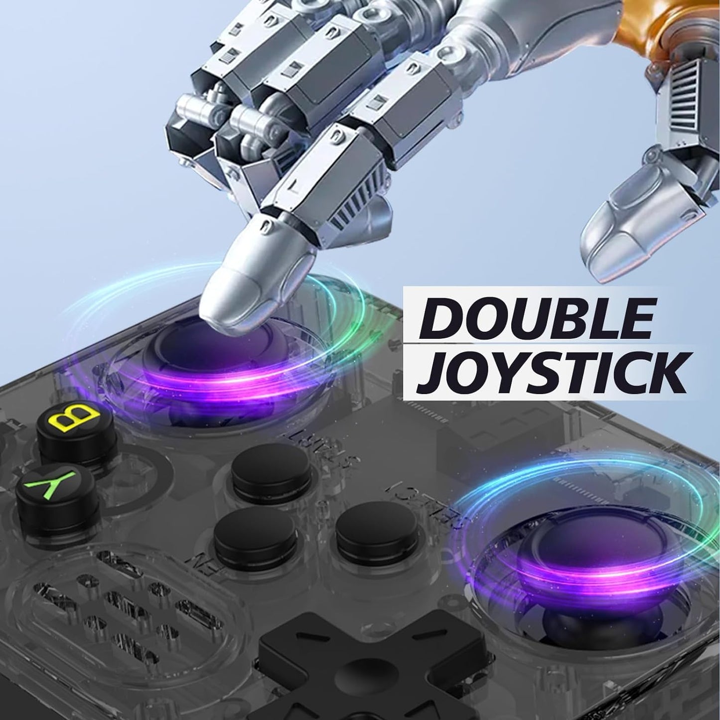 R36S Handheld Retro Game Console – 3.5-Inch Display, 64GB Storage, Black/White, Portable Gaming System