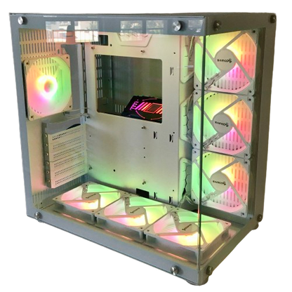 Samco UFOII Computer Case (White) with 1 x 120mm RGB Fan