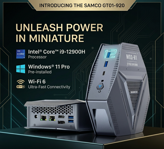 SAMCO GT01-920 Mini PC CI9-12900H 32GB 1TB NVMe PCIe 4 WIFI6 W11P