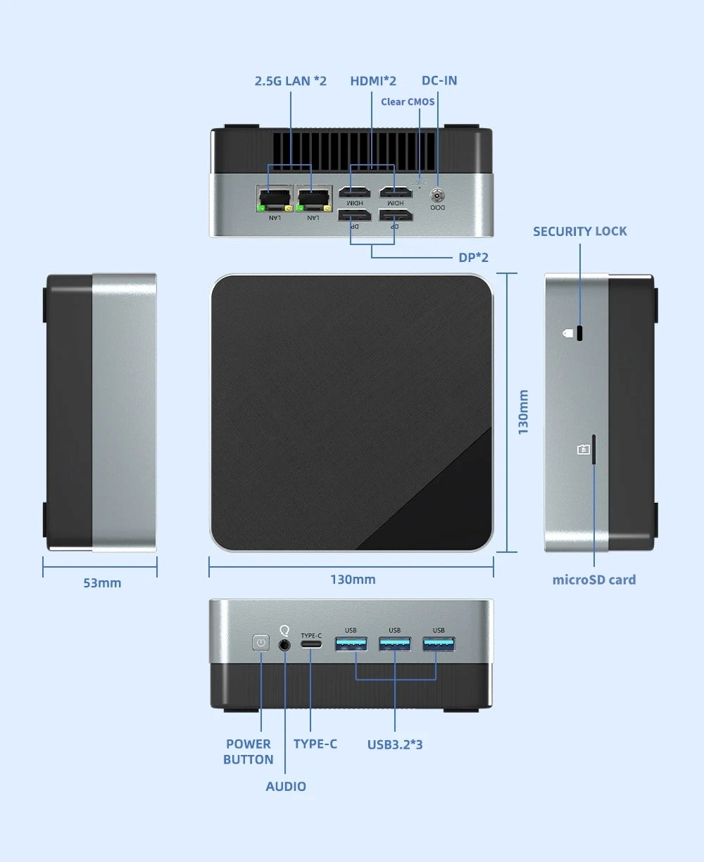 Samco GT02-1300 Mini PC, Intel Core i5-1340P, 16GB or 32GB RAM, 512GB or 1TB SSD, Wi-Fi 6, Windows 11 Pro
