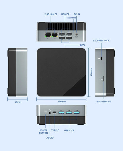 Samco GT02-1300 Mini PC, Intel Core i5-1340P, 16GB or 32GB RAM, 512GB or 1TB SSD, Wi-Fi 6, Windows 11 Pro