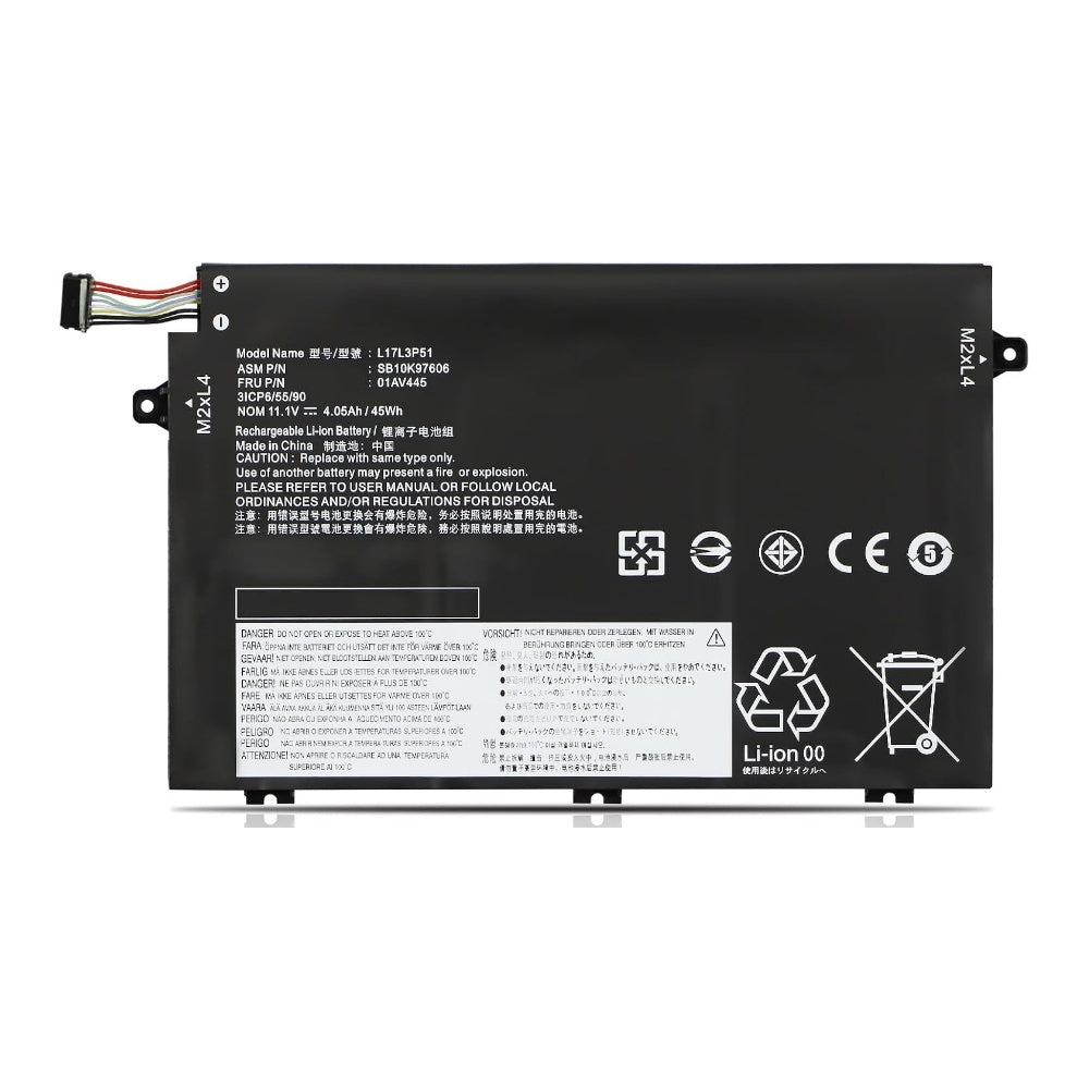L17L3P51 Internal Laptop Battery for Lenovo ThinkPad E480 E490 E590 E14 E15 Series 11.1V 45Wh