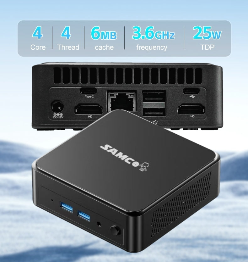 Samco GB01-150 Mini PC, Intel N150, 16GB RAM, 512GB SSD, Wi-Fi and Bluetooth, Windows 11 Pro