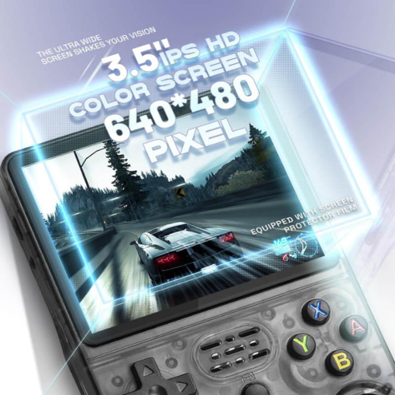 R36S Handheld Game Console 3.5 inch 64GB (Black/White)
