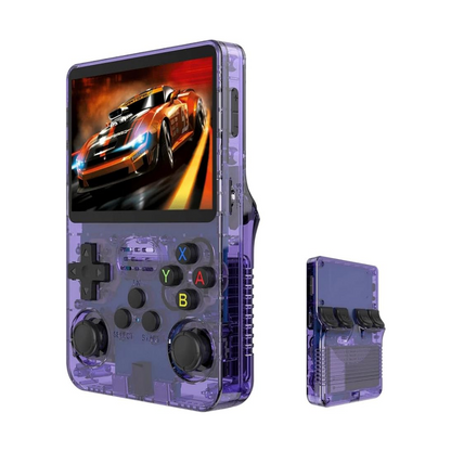 R36S Handheld Retro Game Console – 3.5-Inch Display, 128GB Storage, Black/White, Portable Gaming System