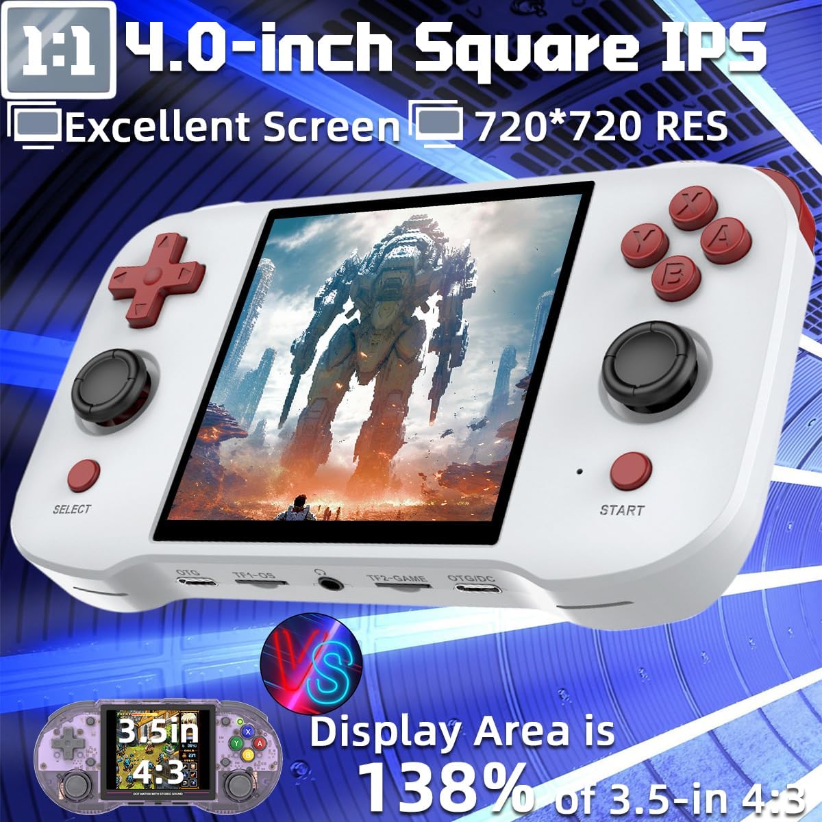 R46S Handheld Game Console 4 inch 64GB (Black/White)