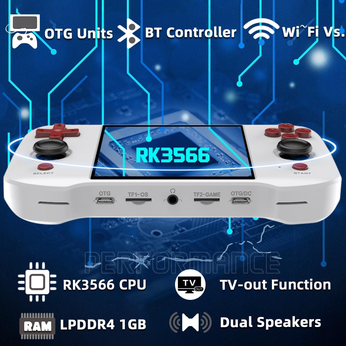 R46S Handheld Game Console 4 inch 64GB (Black/White)