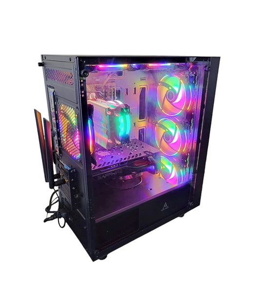 CTO Gaming GX240-BK MT Intel Core i5-8400 16GB 1TB SSD AMD RX590 Graphic Wi-Fi W11P w/RGB Keyboard, Mouse, Mousepad, 7.1 USB Headset - Refurb