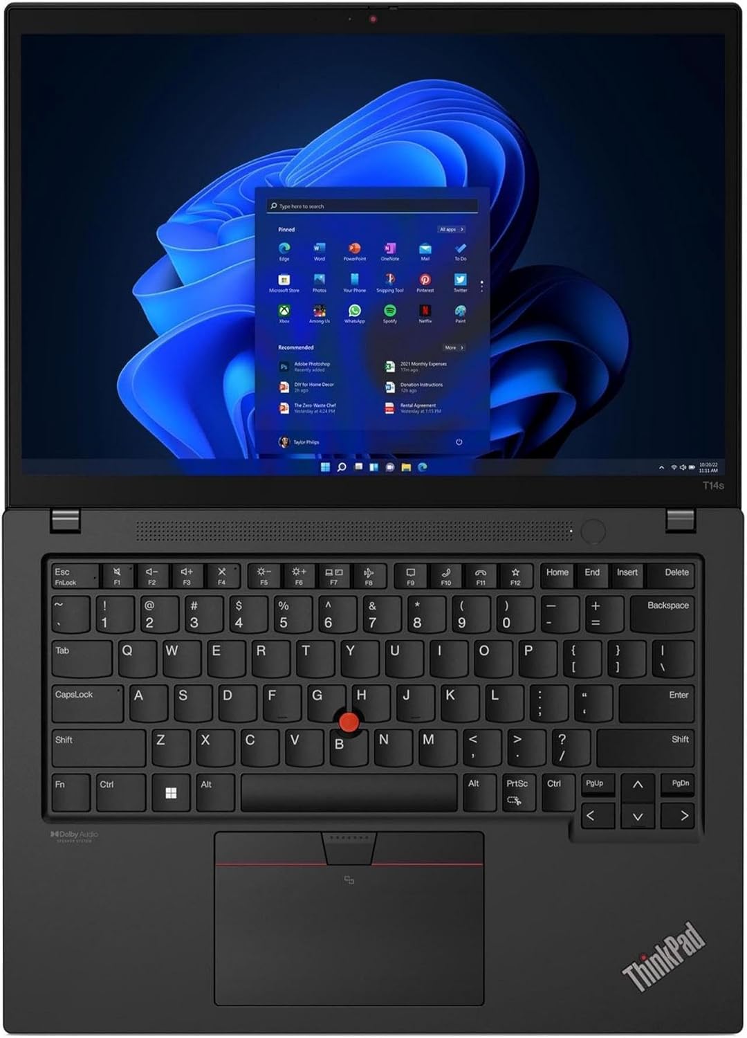 Lenovo Thinkpad T14s G3 Black CI7-1270P 32GB 256GB SSD 14in FHD W11P Refurb